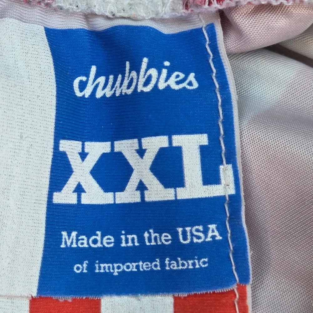 Chubbies Snap Side Shorts Mens XXL American Flag Stars Stripes Red White Blue US